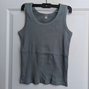 Uniqlo Women's Ribbed Tank Top - Blue Gray